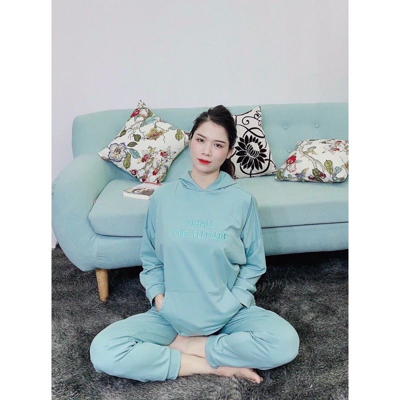 Bộ đồ bầu mặc nhà và sau sinh chất coton da cá BD909