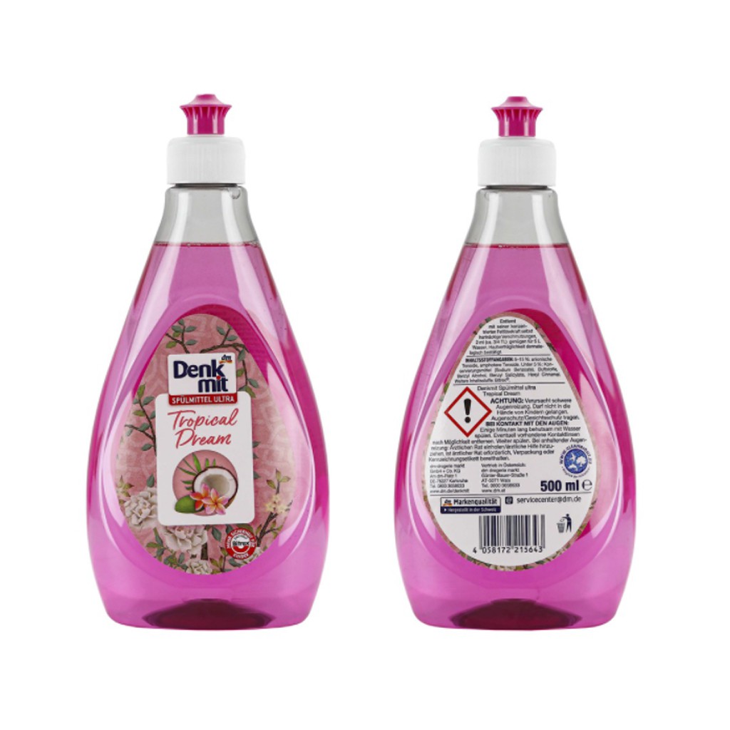 Nước rửa chén bát Denkmit Nature 500ml hương hoa tự nhiên - Nhập Đức