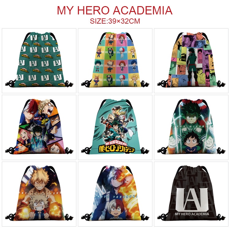 Balo Dây Rút Họa Tiết Hoạt Hình My Hero Academia Cho Học Sinh