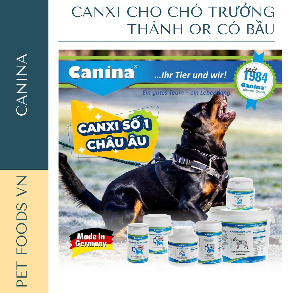 Canxi cho Chó Trưởng Thành và Chó Bầu CANINA CANILETTEN dạng viên