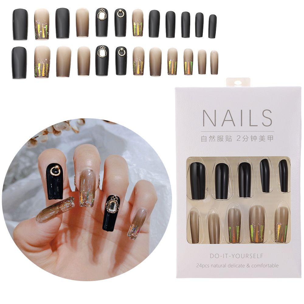 Bộ Móng Tay Giả Đầu Vuông Dài Có Thể Tháo Rời