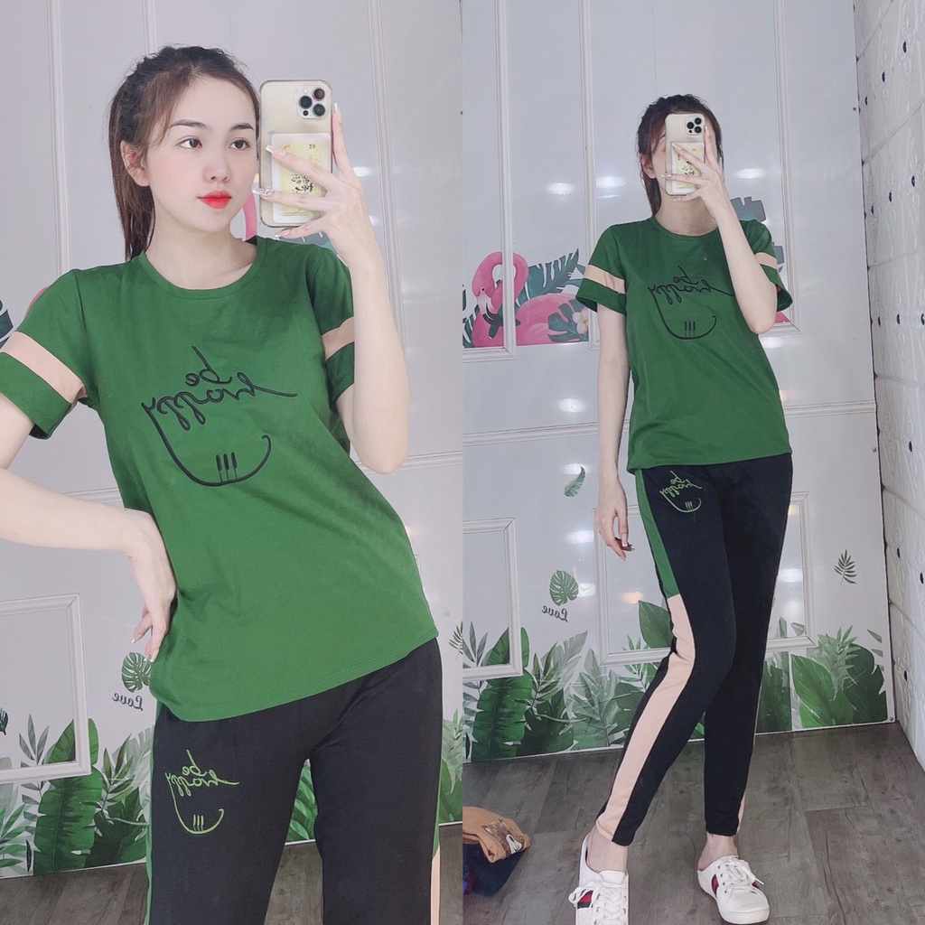 Đồ bộ nữ mặc nhà bộ đồ thun cotton bộ quần dài form rộng bigsize