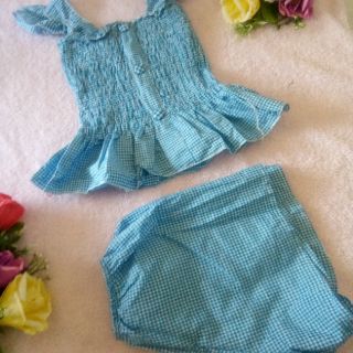 Set bộ đùi caro tay cánh tiên