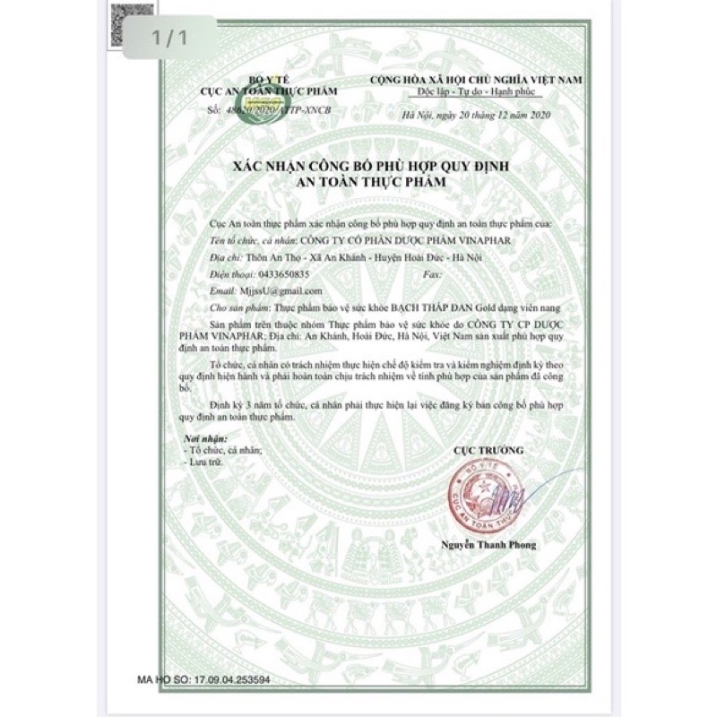 BẠCH THẤP ĐAN  Gold Vinaphar - Hộp 30 viên -  Giảm đau mỏi xương khớp, tê bì chân tay