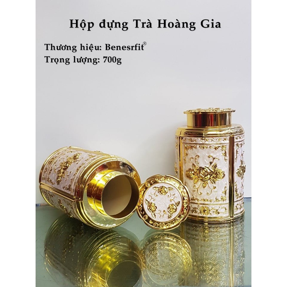 Hộp đựng chè,hộp đựng trà,hộp giấy ăn hợp kim cao cấp, phong cách hoàng gia, hình trụ-nhiều màu