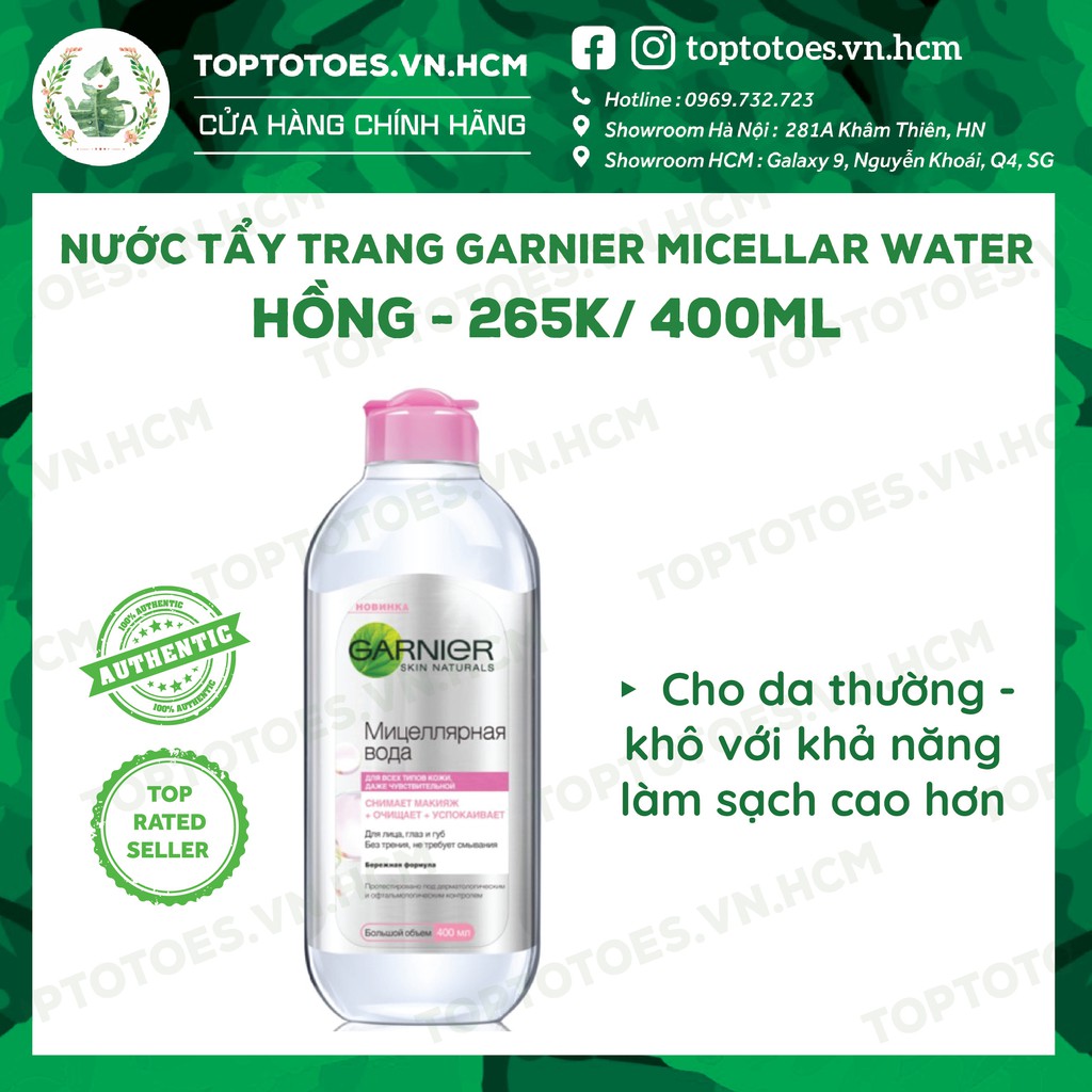 Nước tẩy trang Garnier Micellar Water tẩy sạch êm dịu cho mặt-mắt-môi