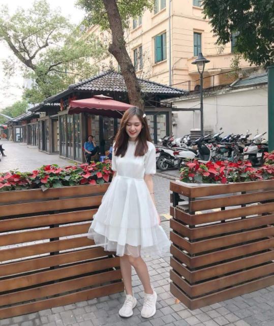 Váy trắng prom tiểu thư | BigBuy360 - bigbuy360.vn