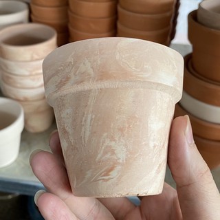 Chậu đất nung trắng hồng 8*7cm. Chậu sen đá. cây cảnh nhỏ