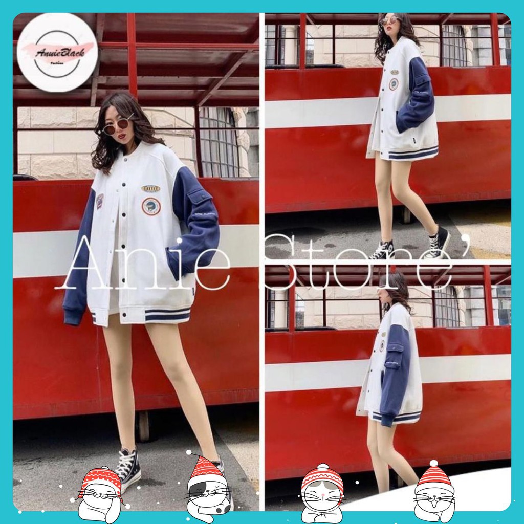 [Mã  ANUI20 hoàn 20k xu đơn 0đ] Áo Bomber Nỉ Cattee Dáng Rộng Nam Nữ 🦋 Áo Khoác Tay Phối Túi Hộp Tay Unisex 🦋 AB | BigBuy360 - bigbuy360.vn