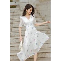 [Mã SKAMPUSHA7 giảm 8% tối đa 50K đơn 250K] Iris Dress - Váy hoa tùng bèo nhún