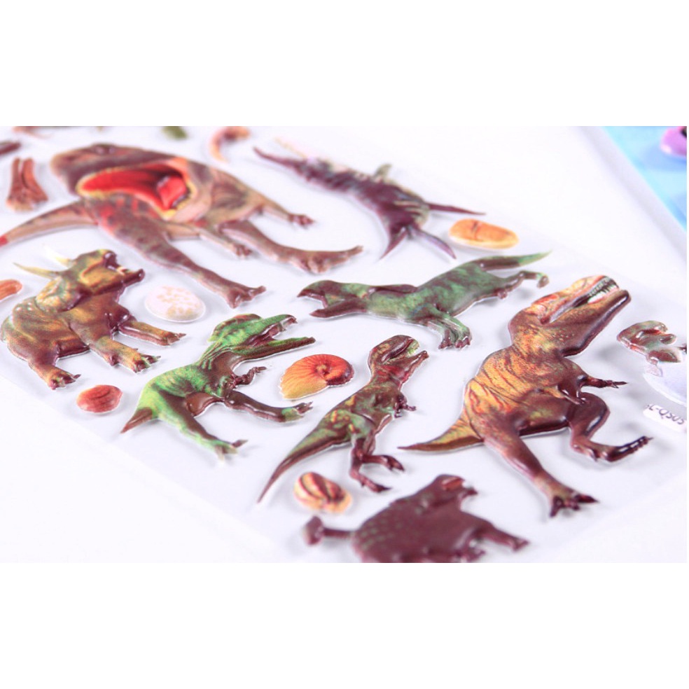 50 MẪU Sticker KHỦNG LONG HOẠT HÌNH VÀ REAL đồ chơi cho bé hình dán 3D phát triển trí tuệ