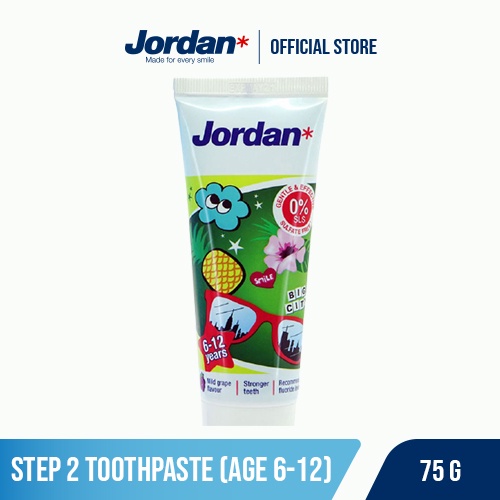 Hàng tặng - Không bán - Kem đánh răng cho trẻ em 6-12 tuổi vị nho Jordan