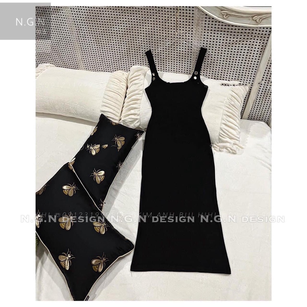 Váy 2 dây khuy bấm body dài