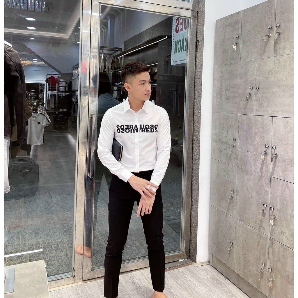 Áo sơ mi nam tay dày in họa tiết DSQ siêu đẹp chất vải lụa kate mền mịn chống nhăn, xù cao cấp mẫu mới giá rẻ