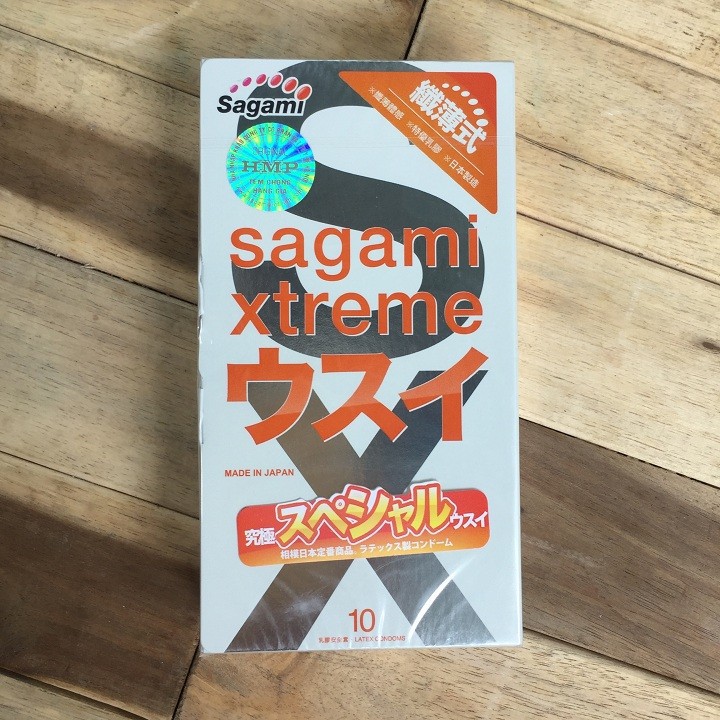 [ GIÁ SỈ ] - Bao cao su Sagami Xtreme Super Thin, siêu mỏng, co giãn, ôm khít - Hộp 10 cái