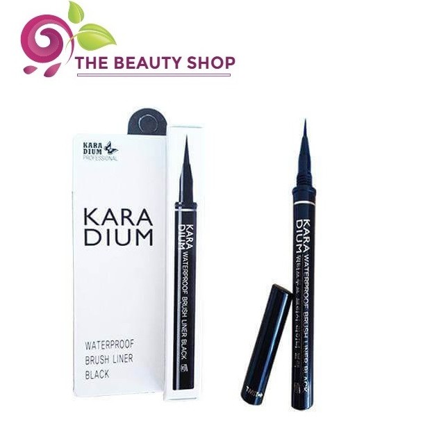 Bút kẻ mắt Karadium Waterproof Brush Liner Black - VỈ TRẮNG