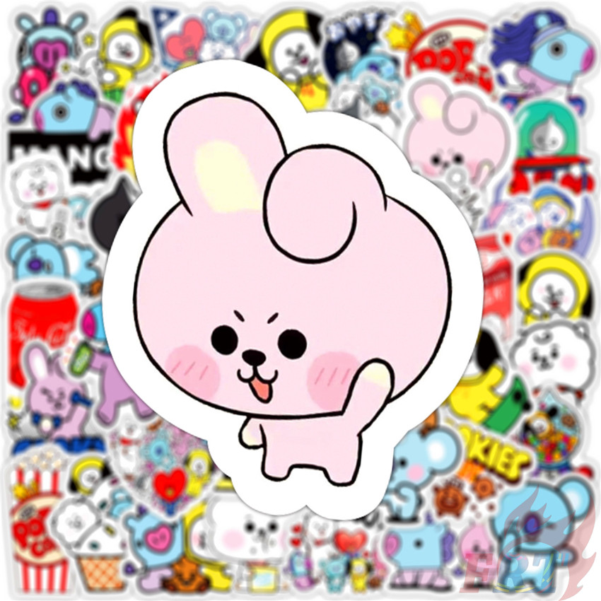 Set 50 Miếng Dán Trang Trí Phong Cách Nhóm Nhạc Bts Bt21 Series 04