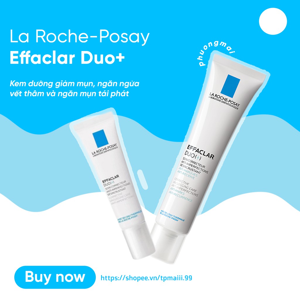 Kem dưỡng giảm mụn, ngăn ngừa vết thâm và ngăn mụn tái phát LA ROCHE-POSAY EFFACLAR DUO+