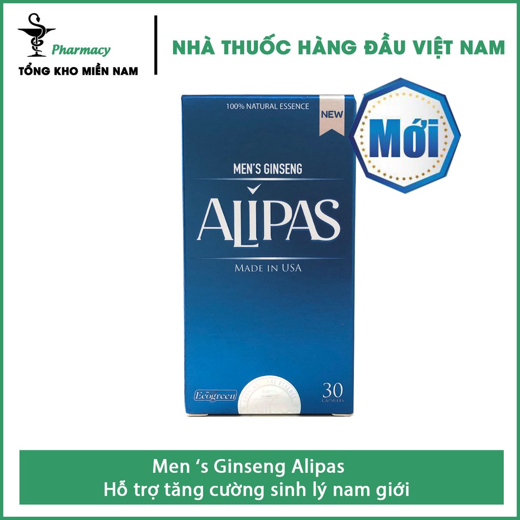 Men Ginseng Alipas / Alipas mới - Tăng cương sinh lý nam giới - Hộp 30 viên  - Tổng Kho MiềnNam