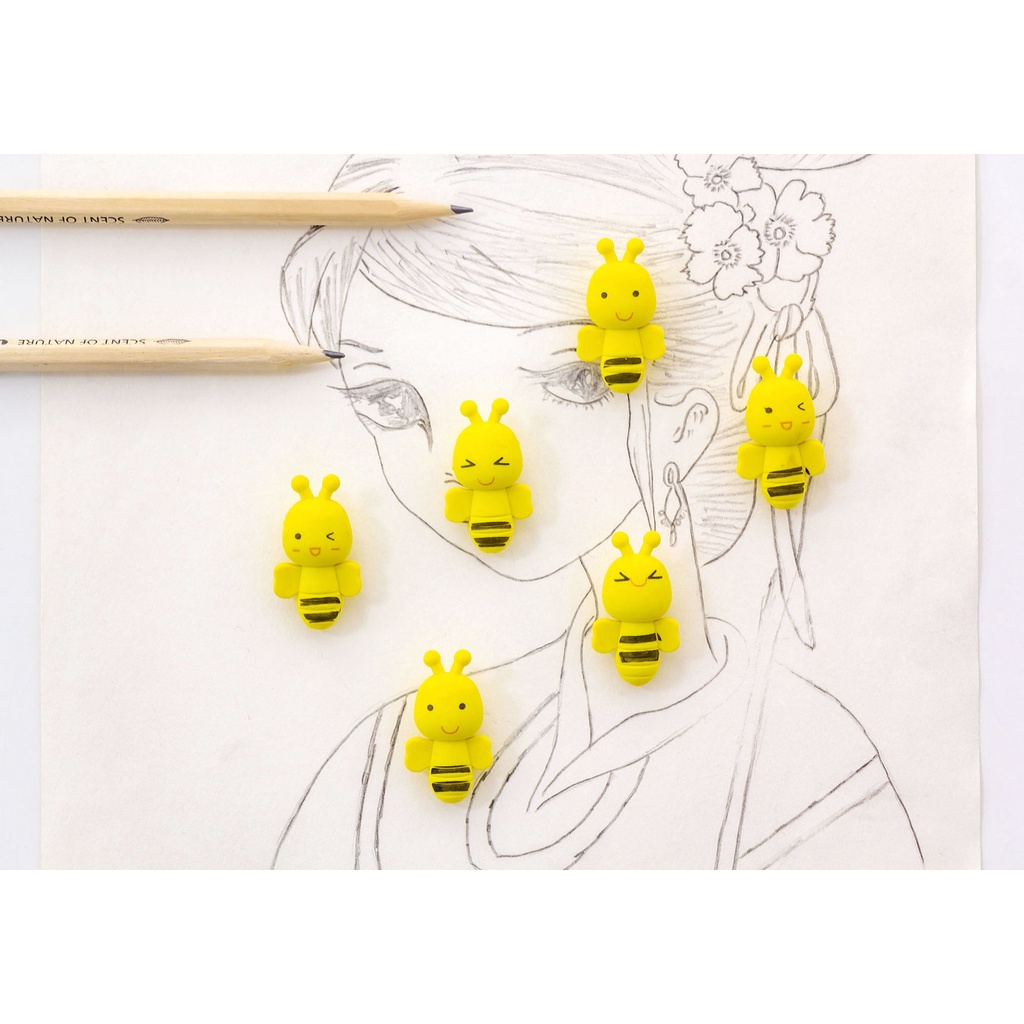 Gôm tẩy bút chì hình con ong - Set 2 cục