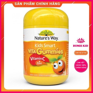 Kẹo dẻo vitamin C và kẽm Nature's Way Kids Smart VitaGummies ÚC mẫu mới 2021 Bumie kid shop