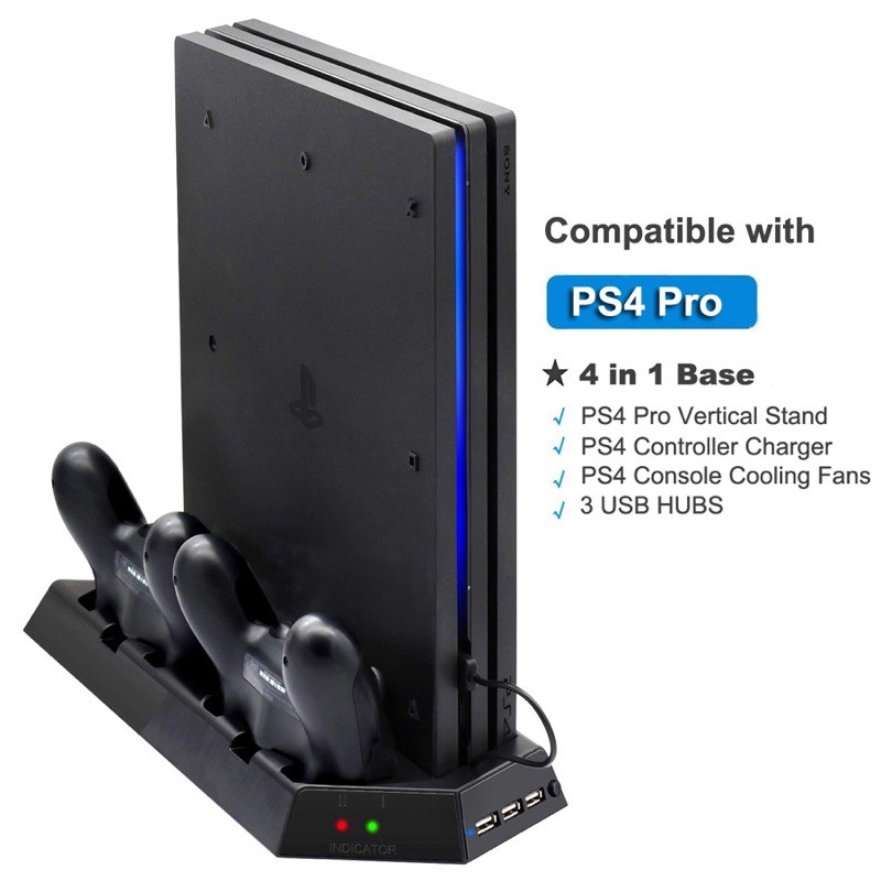 Đế dựng Ps4 Fat/ Slim /Pro làm mát ps4 slim và Ps4 pro mẫu slimfit PS4 tản nhiệt Ps4