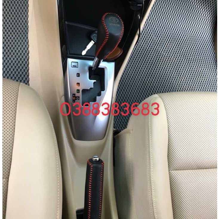 BỌC CẦN SỐ + TAY PHANH VIOS, YARIS 2014-2018. DA BÒ THẬT. KHẮC LOGO THEO XE, NHIỀU MÀU SẮC