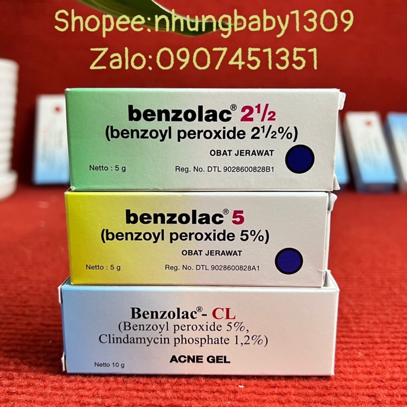 Benzolac 2.5% .5% . loại bỏ mụn trứng cá...