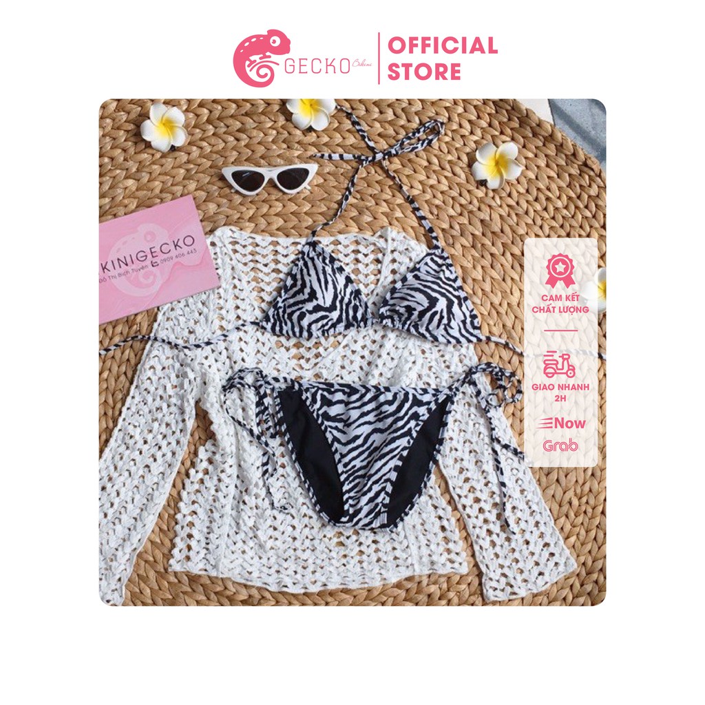 Bikini Đồ Bơi 2 Mảnh Tam Giác Sọc Ng.ựa GK0205 (Ảnh Thật)