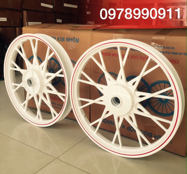 Vành đúc xe máy 20 nan trắng sứ
