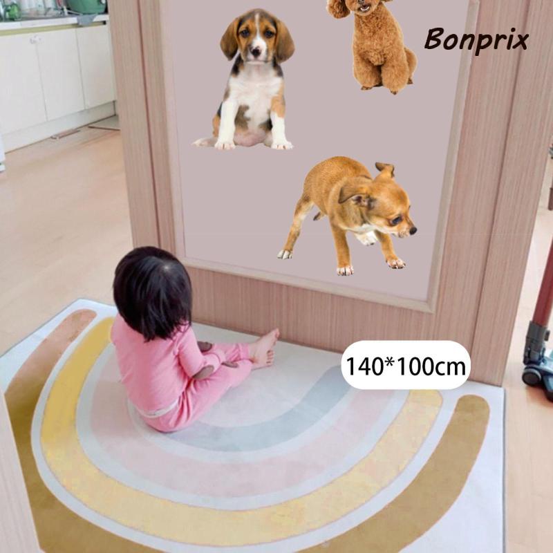 Thảm trải sàn chống trượt thiết kế hình cầu vồng dễ thương an toàn cho bé vui chơi