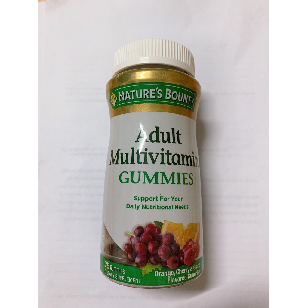 [SẴN]MULTIVITAMIN KẸO DẺO CHO NGƯỜI LỚN NATURE'S BOUNTY 75V