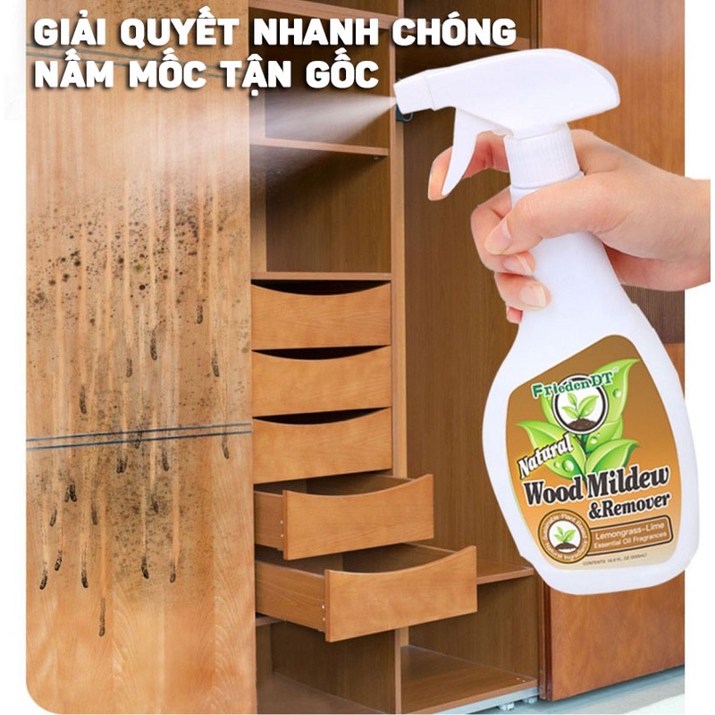 Dung Dịch Tẩy Nấm Mốc Siêu Sạch Đồ Gỗ, Đồ Nội Thất, Tủ Quần Áo Cao Cấp 500ml MARRYSTORE