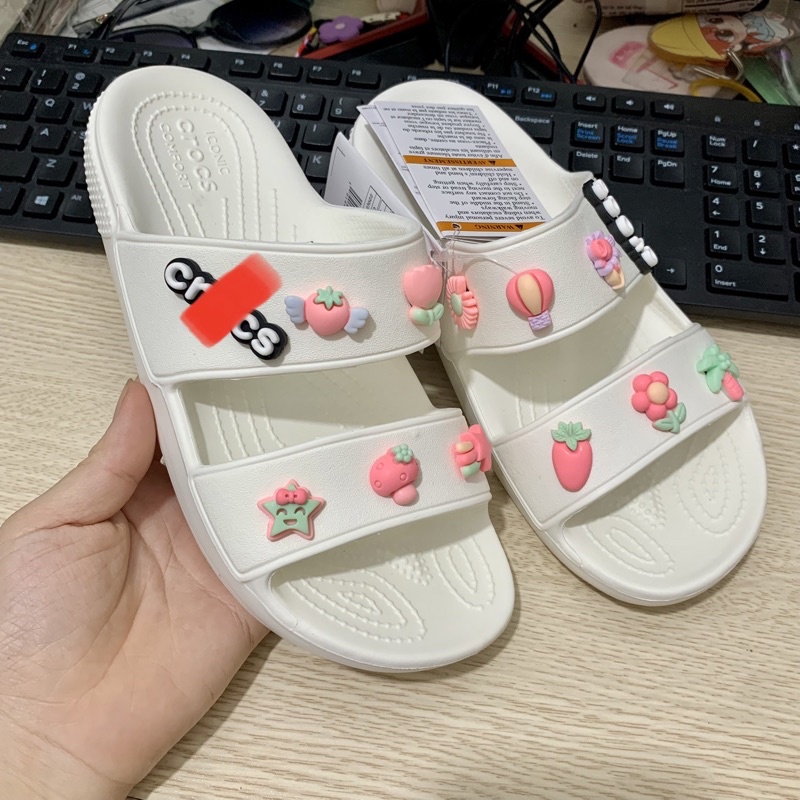 Dép quai ngang cross nam nữ, dép hai quai cross