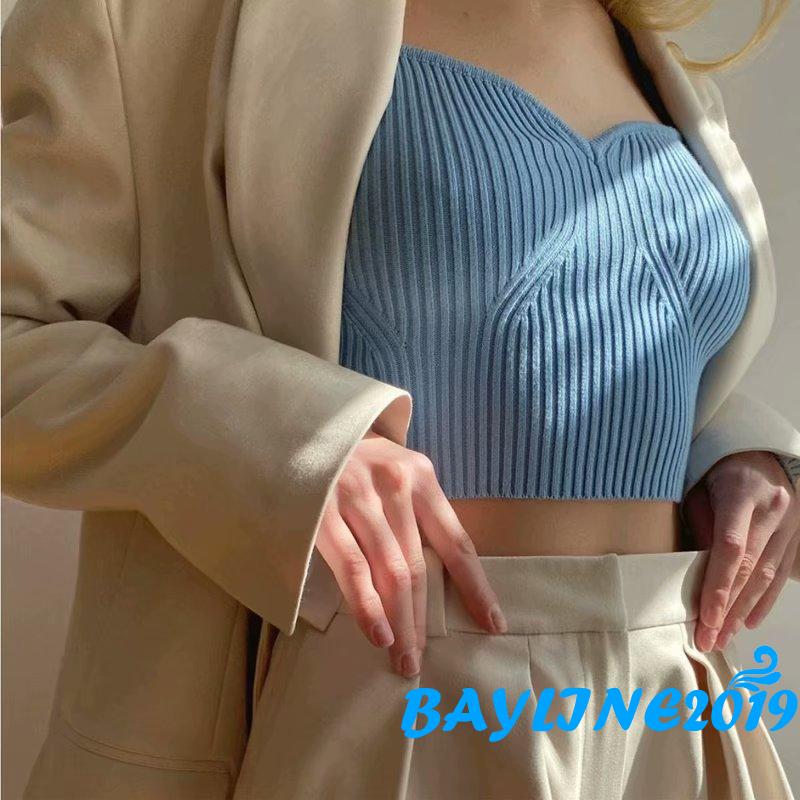 Áo Croptop Dệt Kim Tay Dài Thiết Kế Cổ Chữ V Quyến Rũ | BigBuy360 - bigbuy360.vn