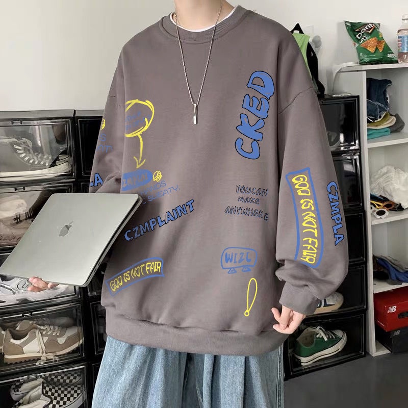 Áo Sweater Lông Cừu Dáng Rộng Phong Cách Thời Trang Hàn Quốc Cho Nam Giới