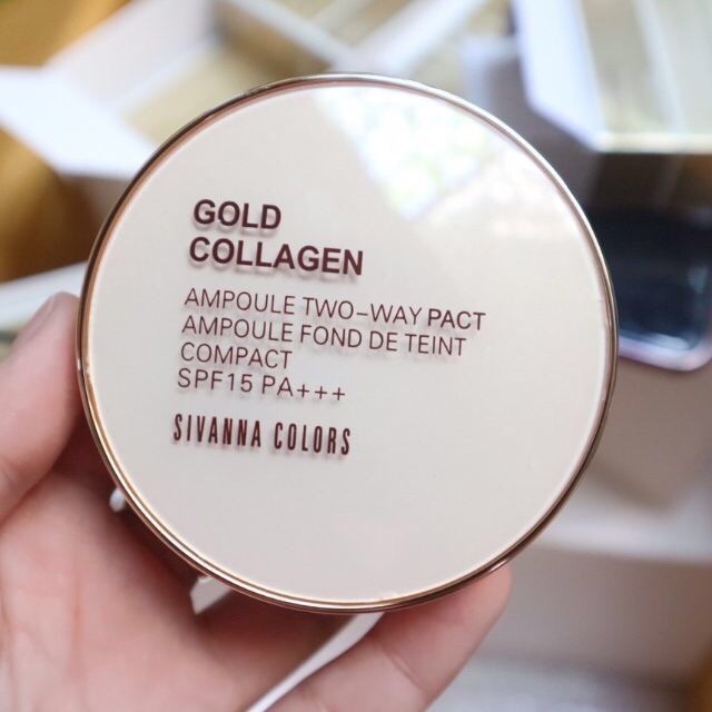 Phấn nén siêu mịn SIVANNA COLORS Gold Collagen