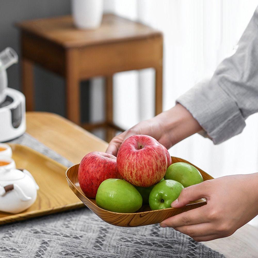 YOLA Khay Nhựa Đựng Trái Cây Họa Tiết Xương Cá Phong Cách Retro