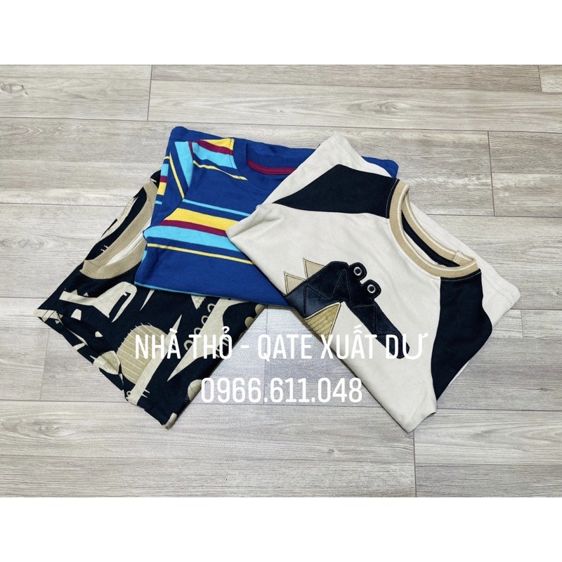 ÁO PHÔNG DÀI TAY XUẤT XỊN BÉ TRAI HOẠ TIẾT SỌC/KHỦNG LONG 2/3Y 7/8Y 9/10Y 10/11Y 11/12Y