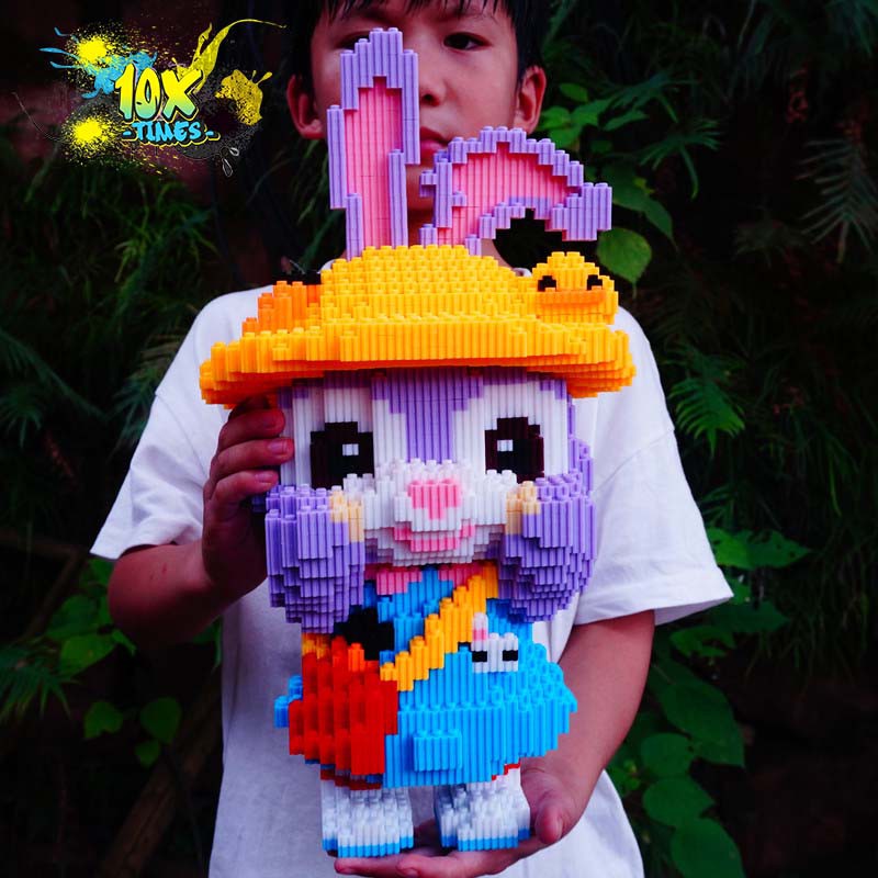 (size 38 cm) mô hình lắp ráp 3d Thỏ tím stella lou múa bale dễ thương cute quà tặng sinh nhật bạn gái, đồ decor