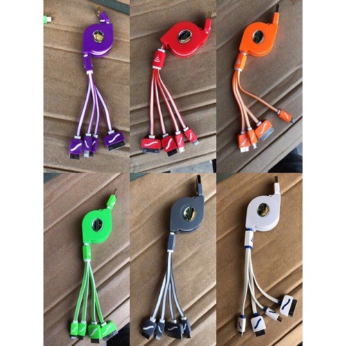 CÁP SẠC ĐIỆN THOẠI 4 ĐẦU RÚT GỌN