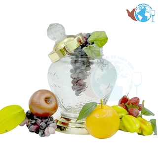 Bình Ngâm Sâm Thủy Tinh 3.5 Lít Có Hoa Văn