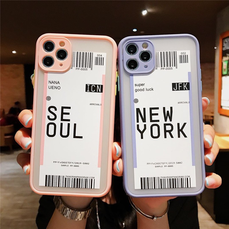 International 3 metropolises Korea SEOUL United States NEWYORK LOSANGELES Shockproof Silicone Bumper Phone Case iPhone 11 X Xs Max XR 6s 7 8 Plus Transparent Matte Cover
