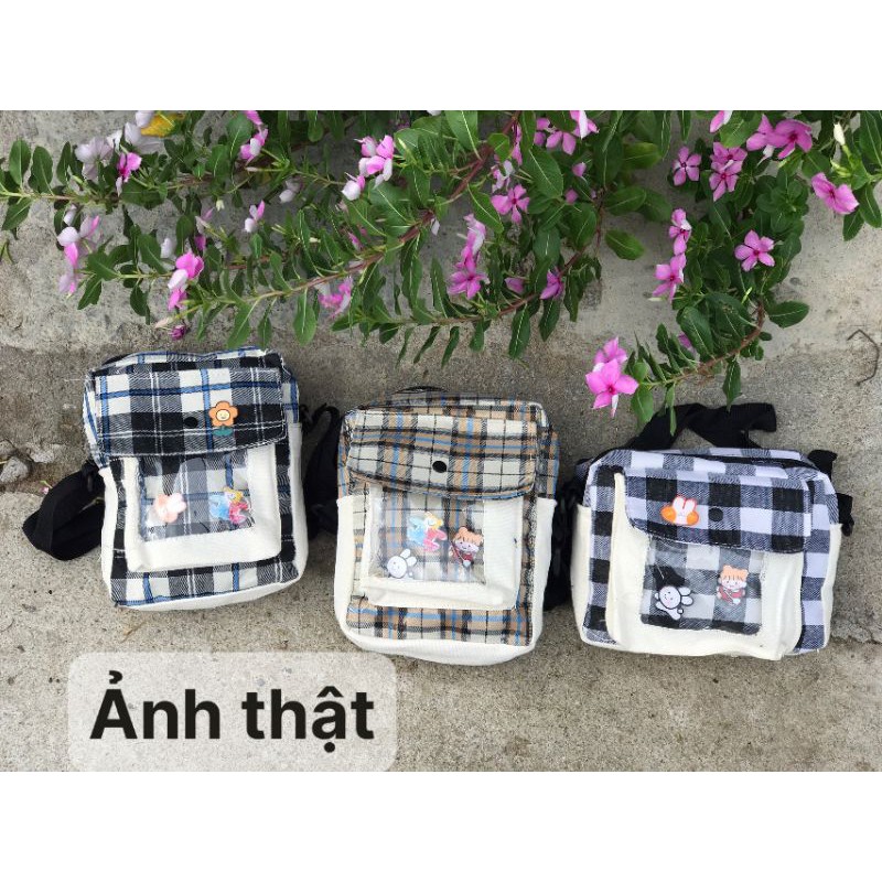 TÚI ĐEO CHÉO CARO PHỐI TÚI TRONG