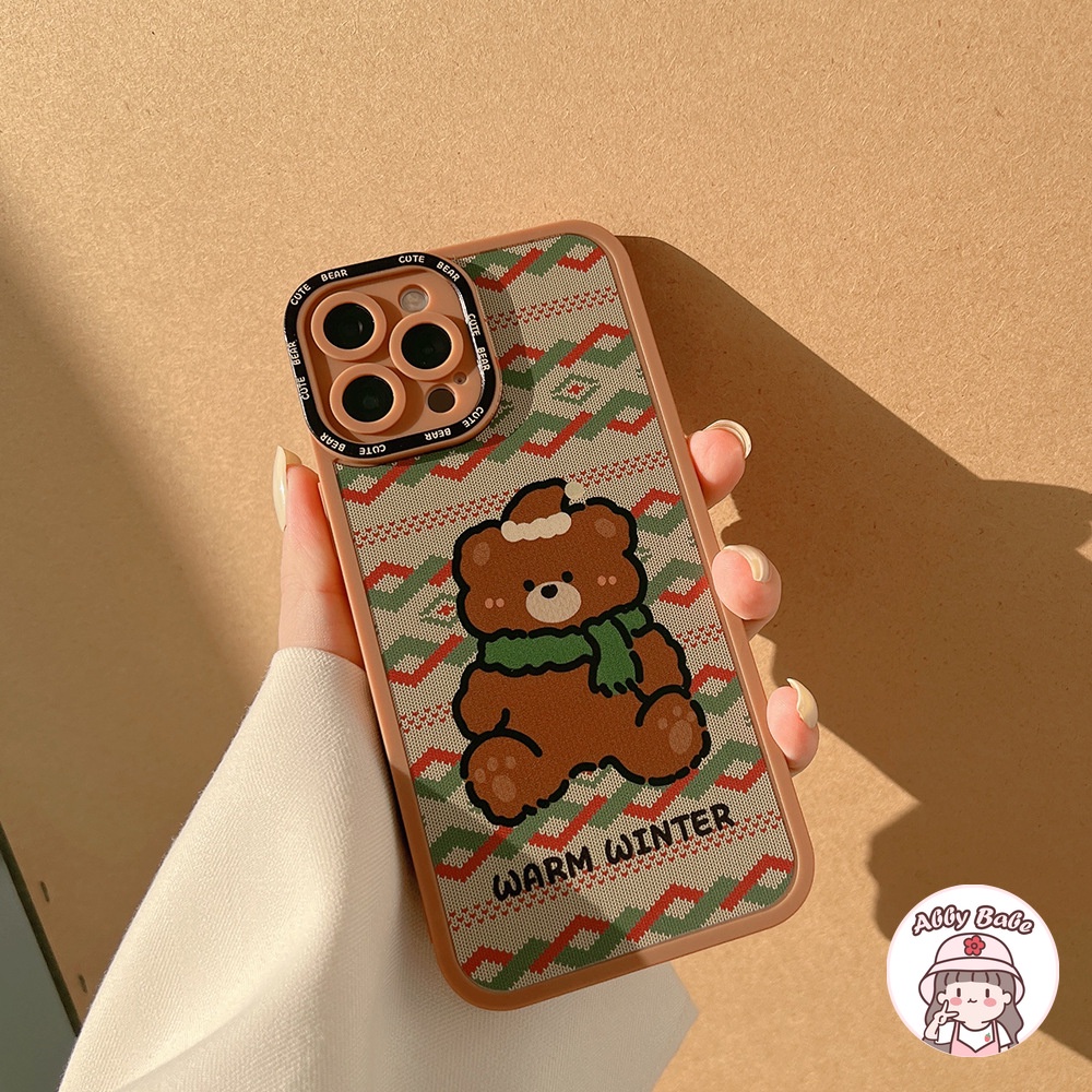 Ốp Điện Thoại TPU Mềm Mỏng Chống Sốc Màu Tương Phản In Hình Gấu Nâu Dễ Thương Cho IP 13 12 11 Pro Max XR 8 7 Plus