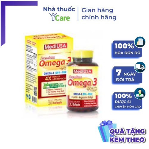Premium Omega 3 Gold MediUSA – Bổ Mắt, Bổ Não, Tốt Tim Mạch