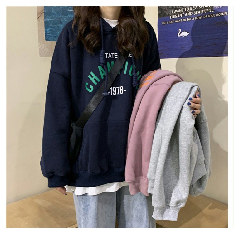 Áo Hoodie Nữ Nam họa tiết in chữ CHAMPIONS áo nỉ thu đông
