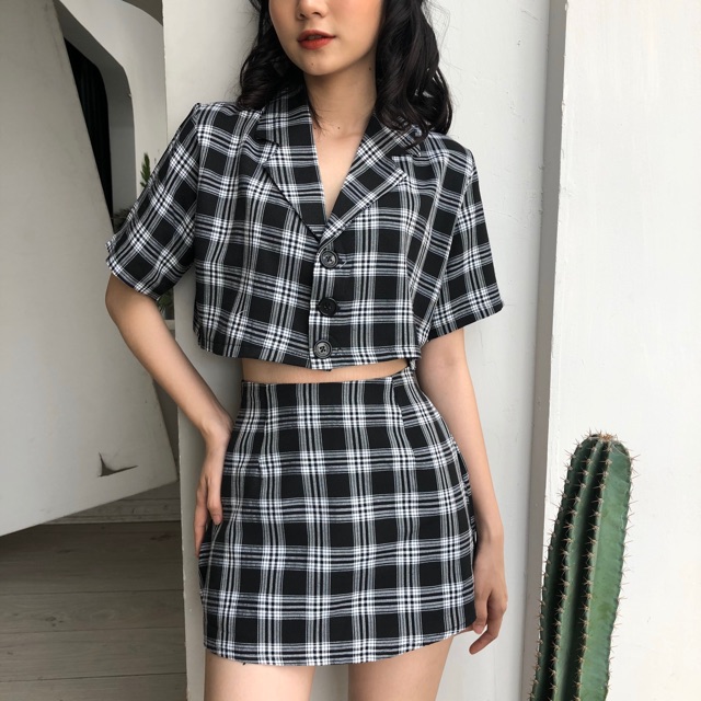 Set Croptop Vest Kèm Chân Váy Ulzzang | BigBuy360 - bigbuy360.vn