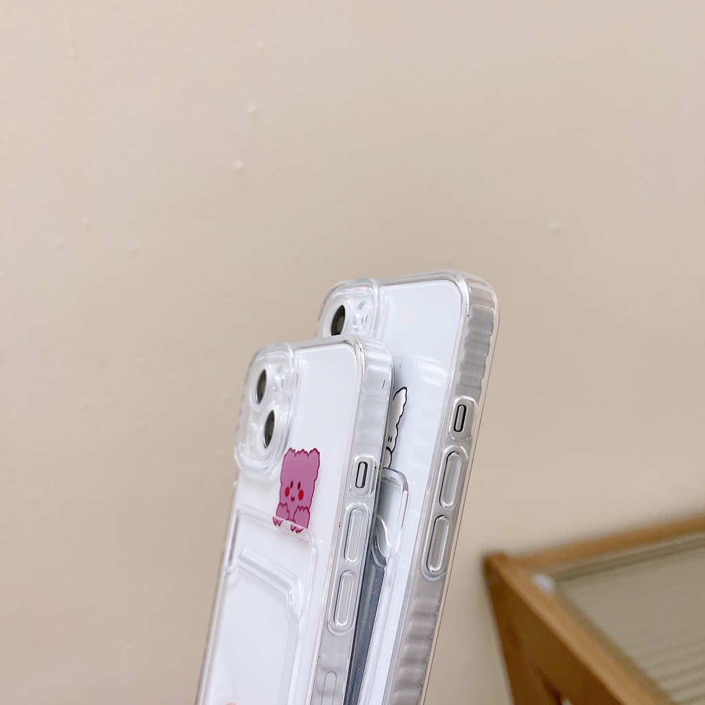 Ốp Điện Thoại Trong Suốt Chống Sốc Có Ngăn Đựng Thẻ Cho iPhone 14 13 12 11 Pro Plus Xs Max XR X 8 7 Plus