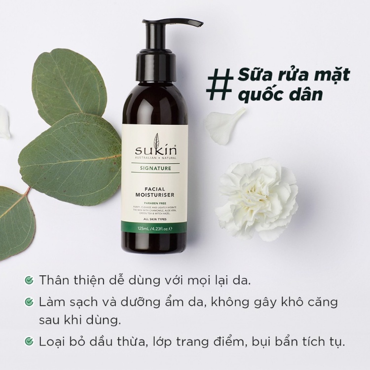 Sữa Rửa Mặt Tạo Bọt Sukin Signature Foaming Facial Cleanser 125ml